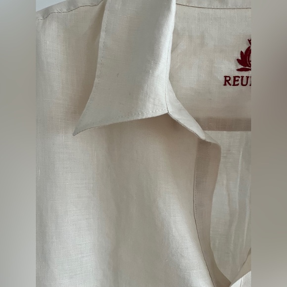 NWT Reunion premium 100% linen tunic Skipper collared casual shirt ivory XXL - Picture 14 of 15